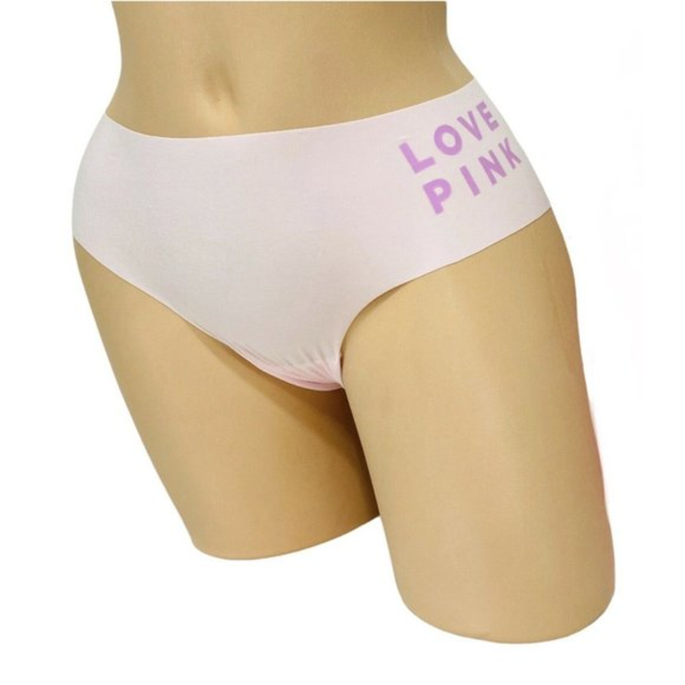 Victoria's Secret PINK LARGE Graphic Logo No-Show Seamless Cheekster Panty NEW